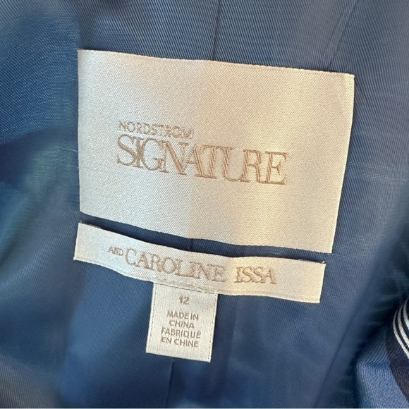 NWOT Nordstrom Signature and Caroline Issa Printed Wool Silk Topper Coat Size 12 - Picture 9 of 10